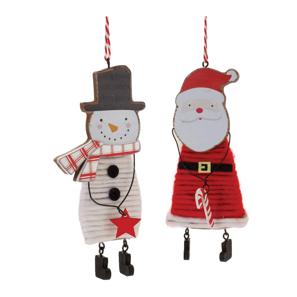Snowman and Santa Christmas Ornaments - 6.5" - 12ct