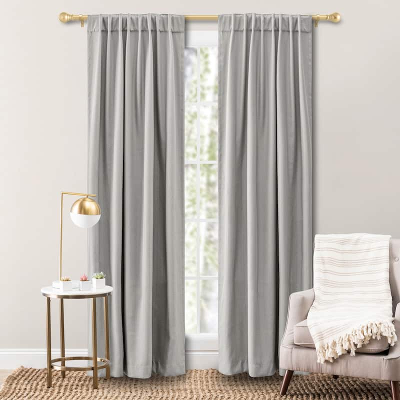 Grand Pointe Premium Dotted Rod Pocket w/Back tabs Curtain Panel - 54"W x 63"L - Smoke