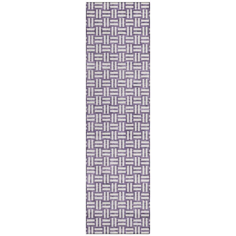 Machine Washable Indoor/ Outdoor Chantille Contempory Crosshatch Rug