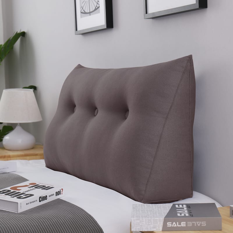 WOWMAX Bed Rest Wedge Reading Pillow Headboard Back Support Cushion - Twin - Brown
