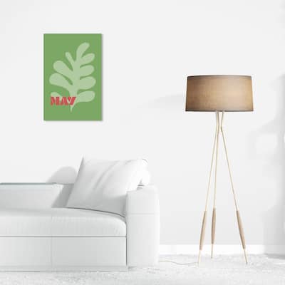 Wynwood Studio Canvas Floral and Botanical May Simple Nature Green and Orange Modern & Contemporary Wall Art Canvas Print