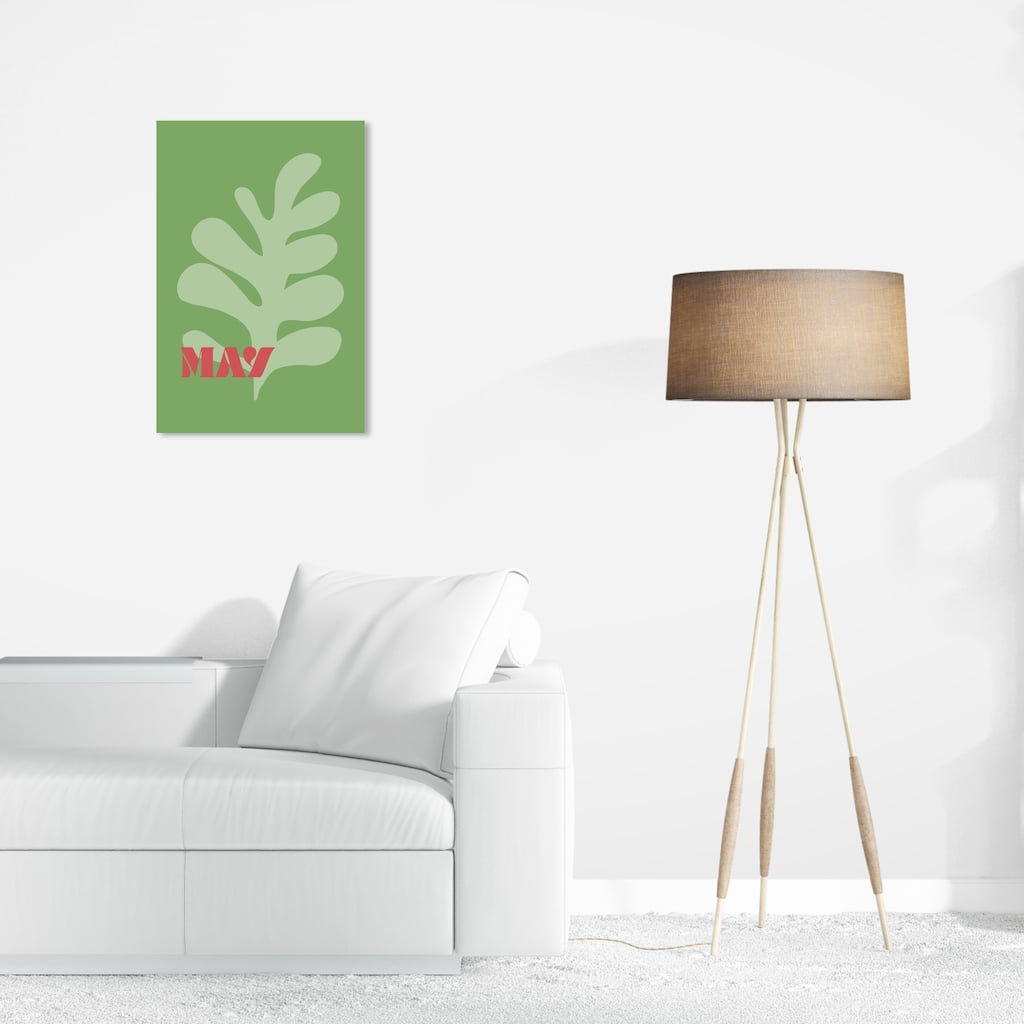Wynwood Studio Canvas Floral and Botanical May Simple Nature Green and Orange Modern & Contemporary Wall Art Canvas Print