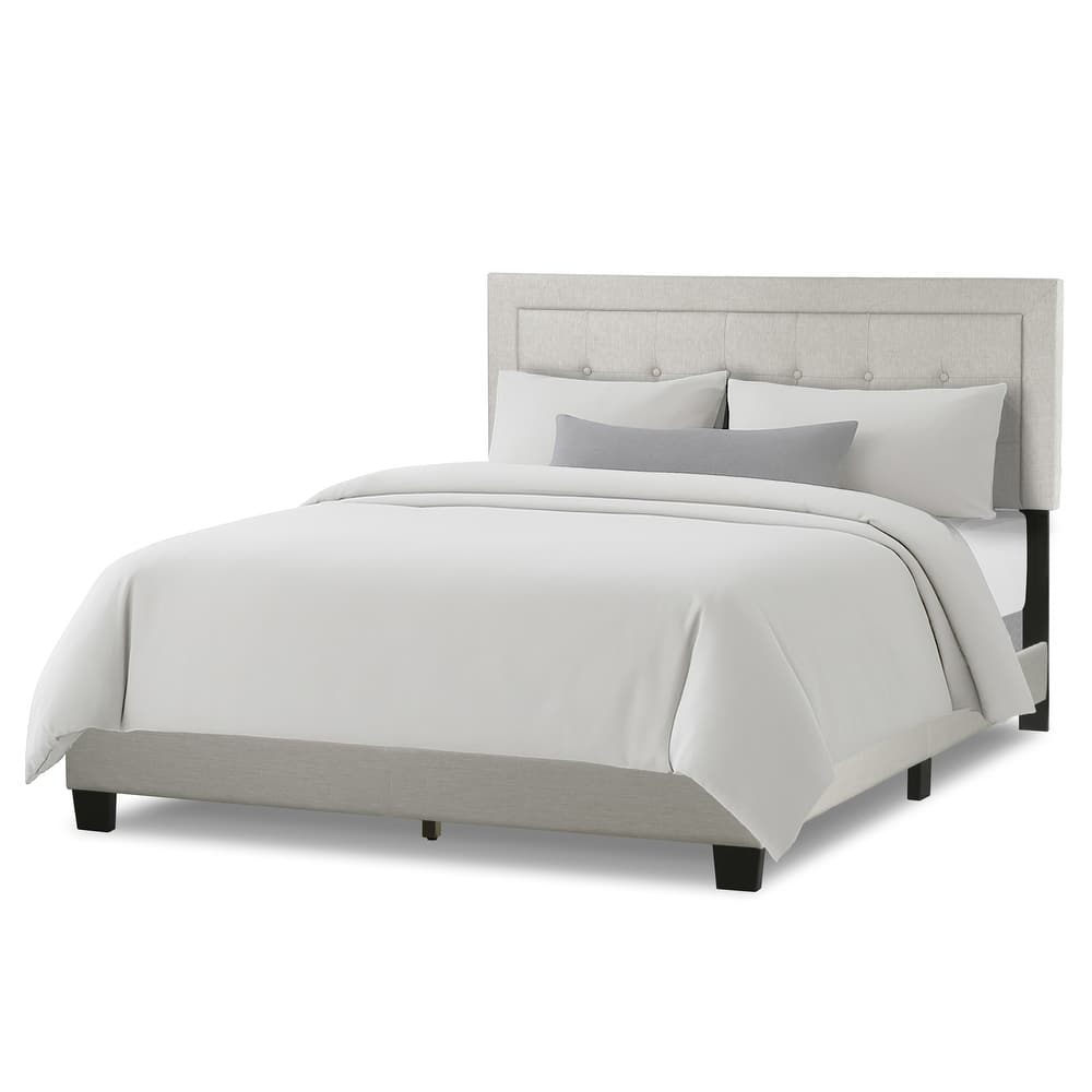 Austin Fabric Queen Bed with Button Tufting and Stitching