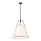 preview thumbnail 59 of 91, Mid Century 4-Light Conical Fabric Shade Lantern Pendant Ambient Light 23.6in - White Shade+Black Finish