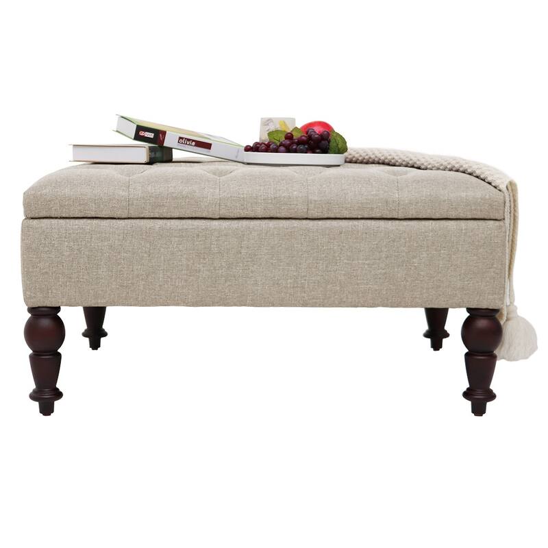 Maypex 35-inch Traditional Tufted Square Storage Ottoman