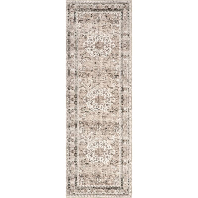 Nuloom Delisa Vintage Stain-Resistant Machine Washable Area Rug