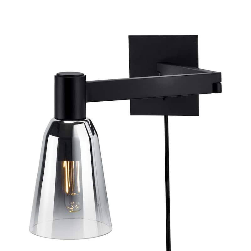 Audrey 10'' High 1-Light Swingarm Sconce - 10 inch Tall - Matte Black