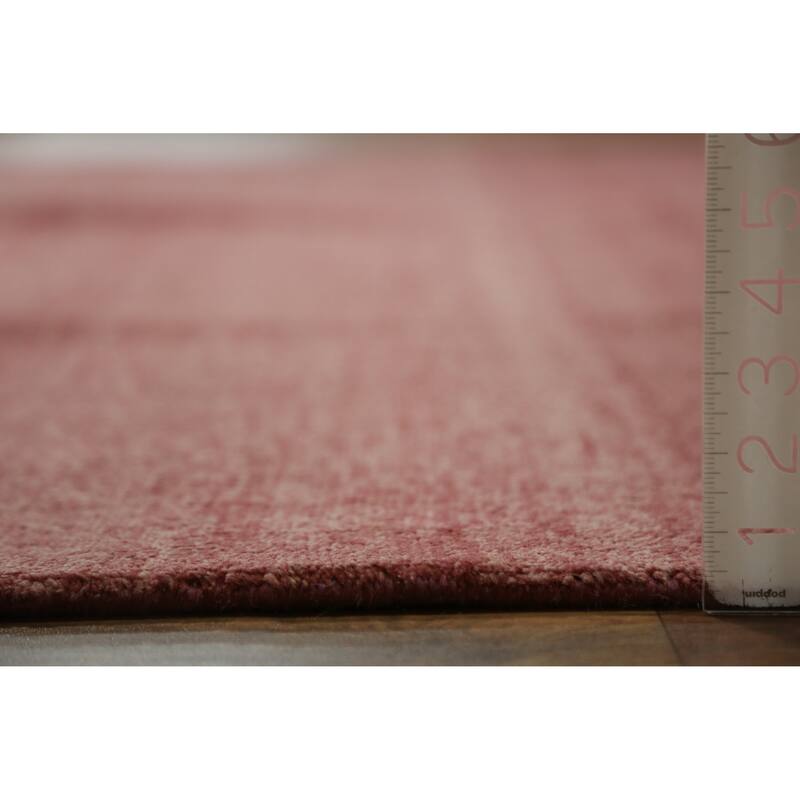Hand Knotted Oriental 100% Wool Carpet Modern Solid Purples Gabbeh Area Rug - 12' 2'' X 8' 11''