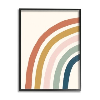 Stupell Half Arch Children's Rainbow Boho Toned Stripes Framed Wall Art ...