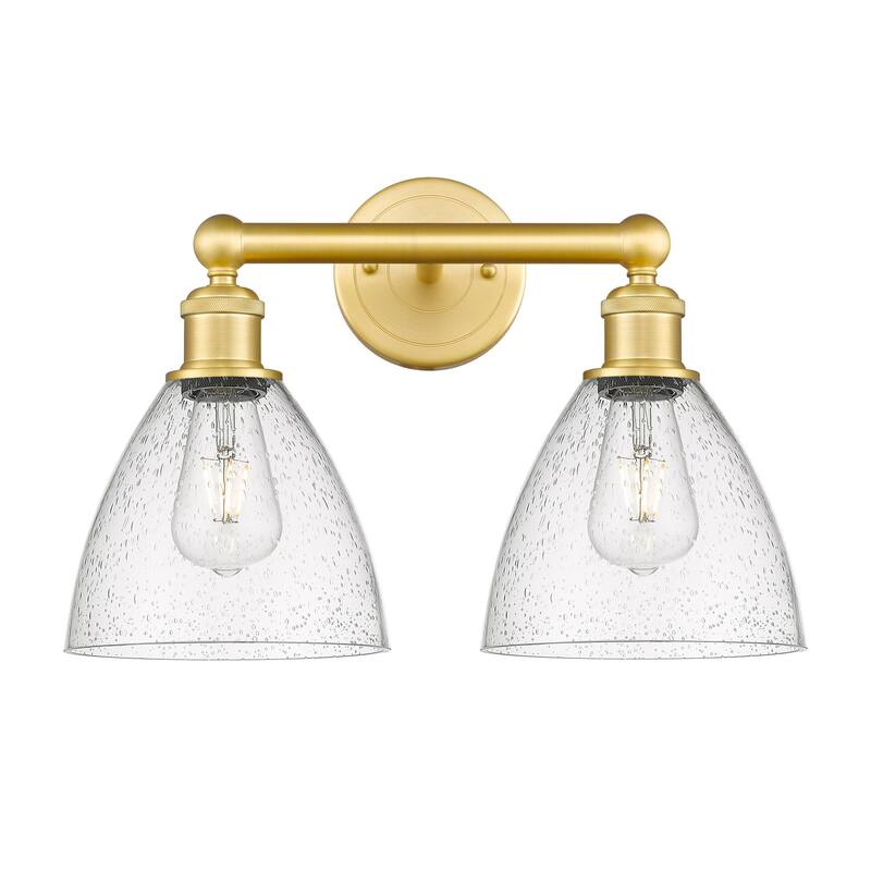 Innovations Lighting 616-2W-12-17 Bristol Vanity Bristol Glass 2 Light - Satin Gold / Seedy