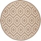 preview thumbnail 50 of 79, SAFAVIEH Courtyard Carolee Indoor/ Outdoor Patio Backyard Rug 7'1 x 7'1 Round - Brown/Bone