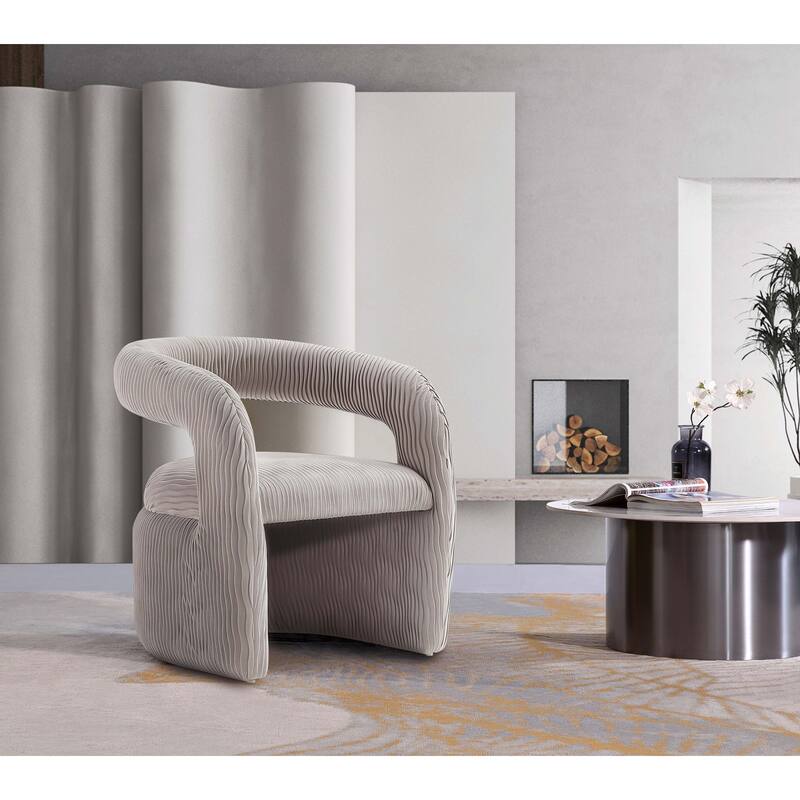 Manhattan Comfort Modern Corvette Velvet Dining Chair - Grey - Single
