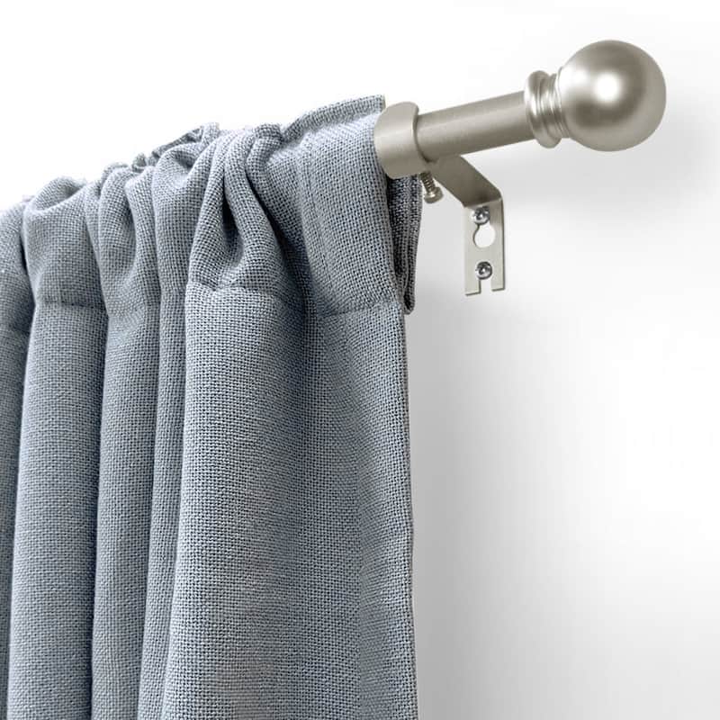 Lumi 5/8" Single Curtain Rod Set Oil Rubbed Bronze/Silver-Ball finials