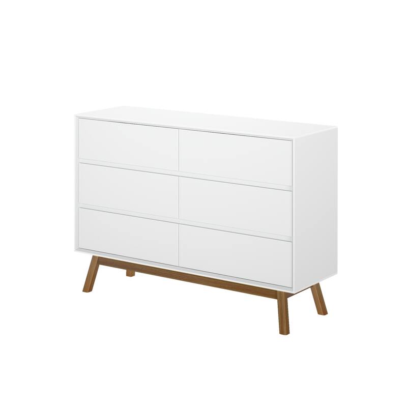 Max and Lily Mid-Century Modern 6-Drawer Dresser