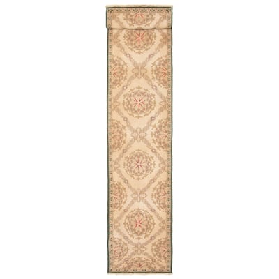 ECARPETGALLERY Flat-Weave Lahor Finest Beige Wool Tapestry Kilim - 2'6 x 11'8