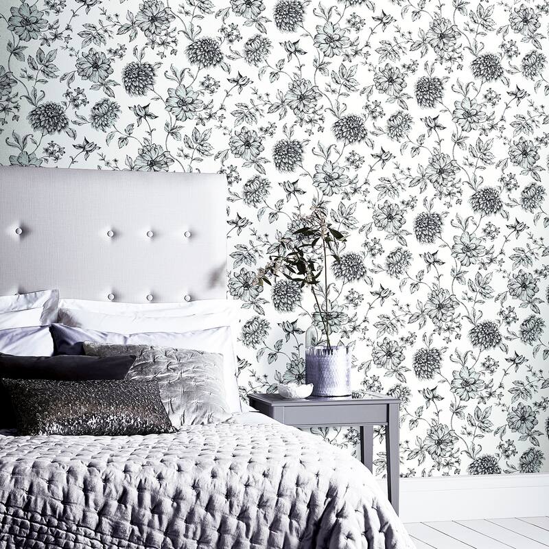 Arthouse Della Black Floral Trail Wallpaper