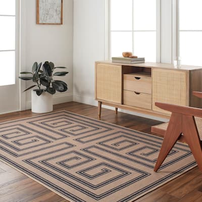 Livabliss Bohemian & Eclectic Ez Jute Graphic Washable Area Rug