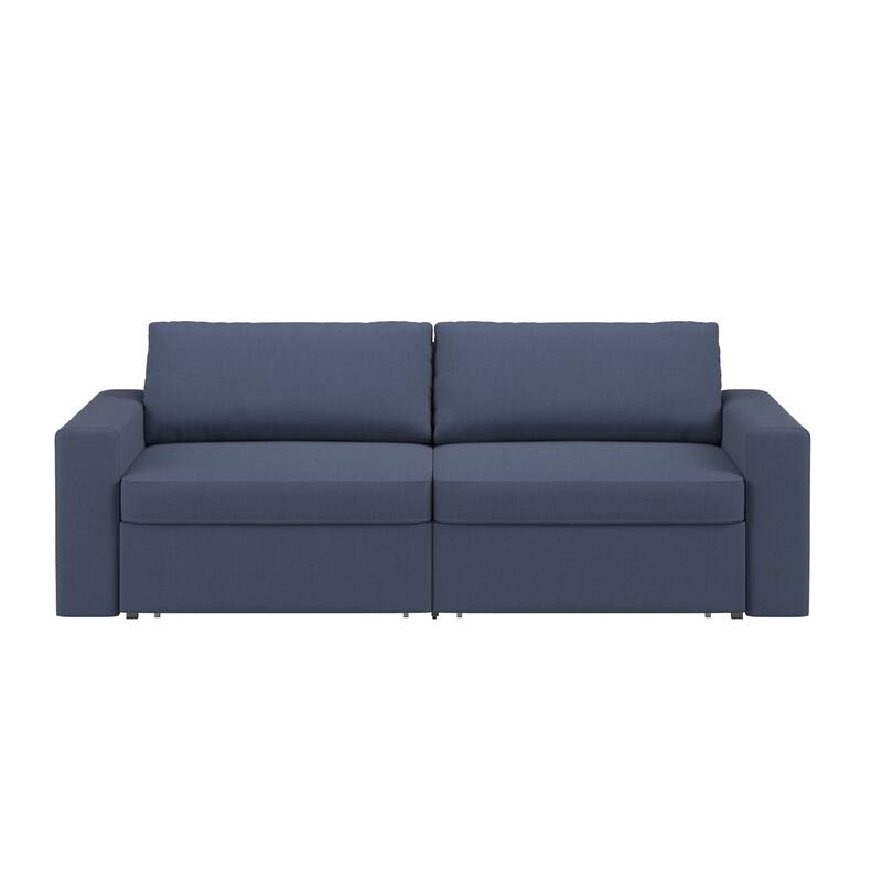 Soma Upholstered Sofa with 2 Hidden Metal Wire Storage Drawers by iNSPIRE Q Modern