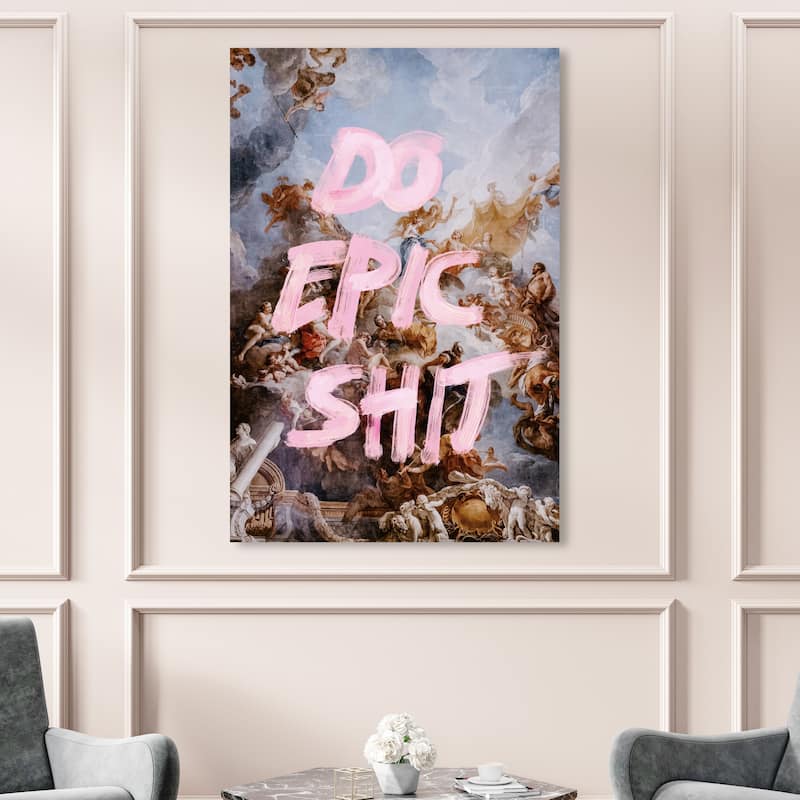 Wynwood Studio Canvas Fashion and Glam Do Epic Pink and Pastel Pink Modern & Contemporary Wall Art Canvas Print - 54 x 36