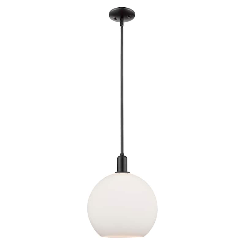 Innovations Lighting Endless Possibilities Arcadia - Athens - 1 Light 12" Stem Hung Mini Pendant - Matte White/Matte Black