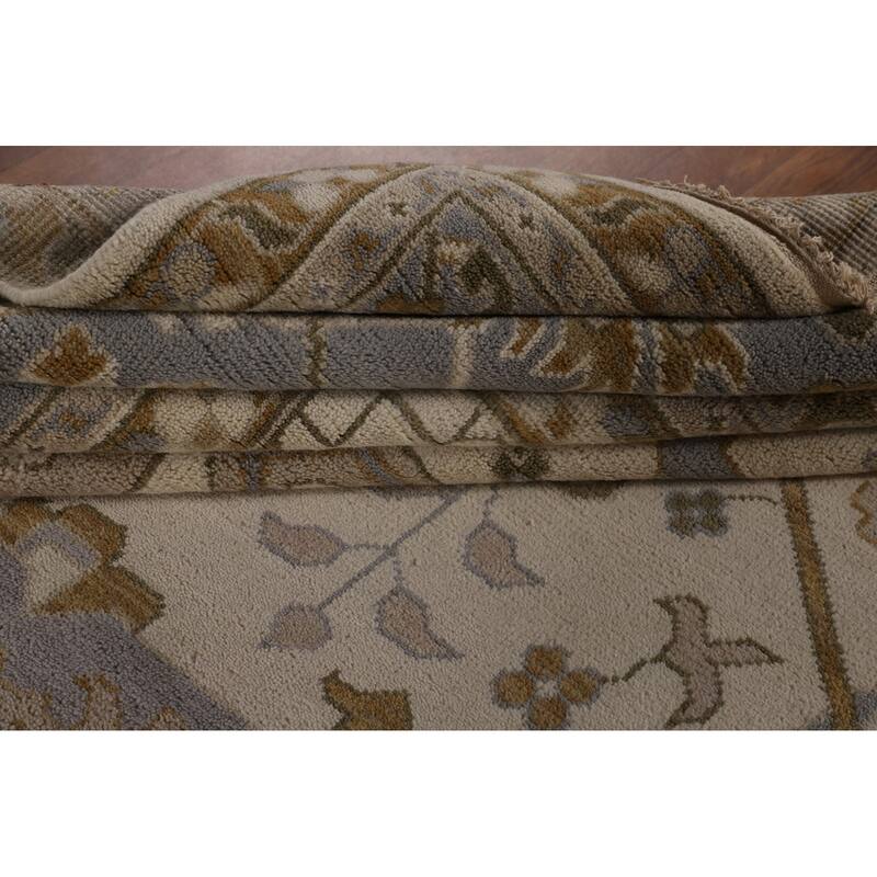 Large Oushak Oriental Area Rug Hand-Knotted Wool Carpet - 12'2" x 17'7"