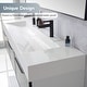 preview thumbnail 31 of 32, Vera Rectangular White Composite Stone Console Bathroom Vanity Sink