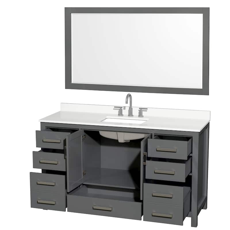 Wyndham Collection WCS141460S-QTZ-US3M58 Sheffield 60" Free Standing