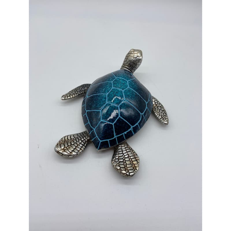 7" Blue Turtle with Silver Accents