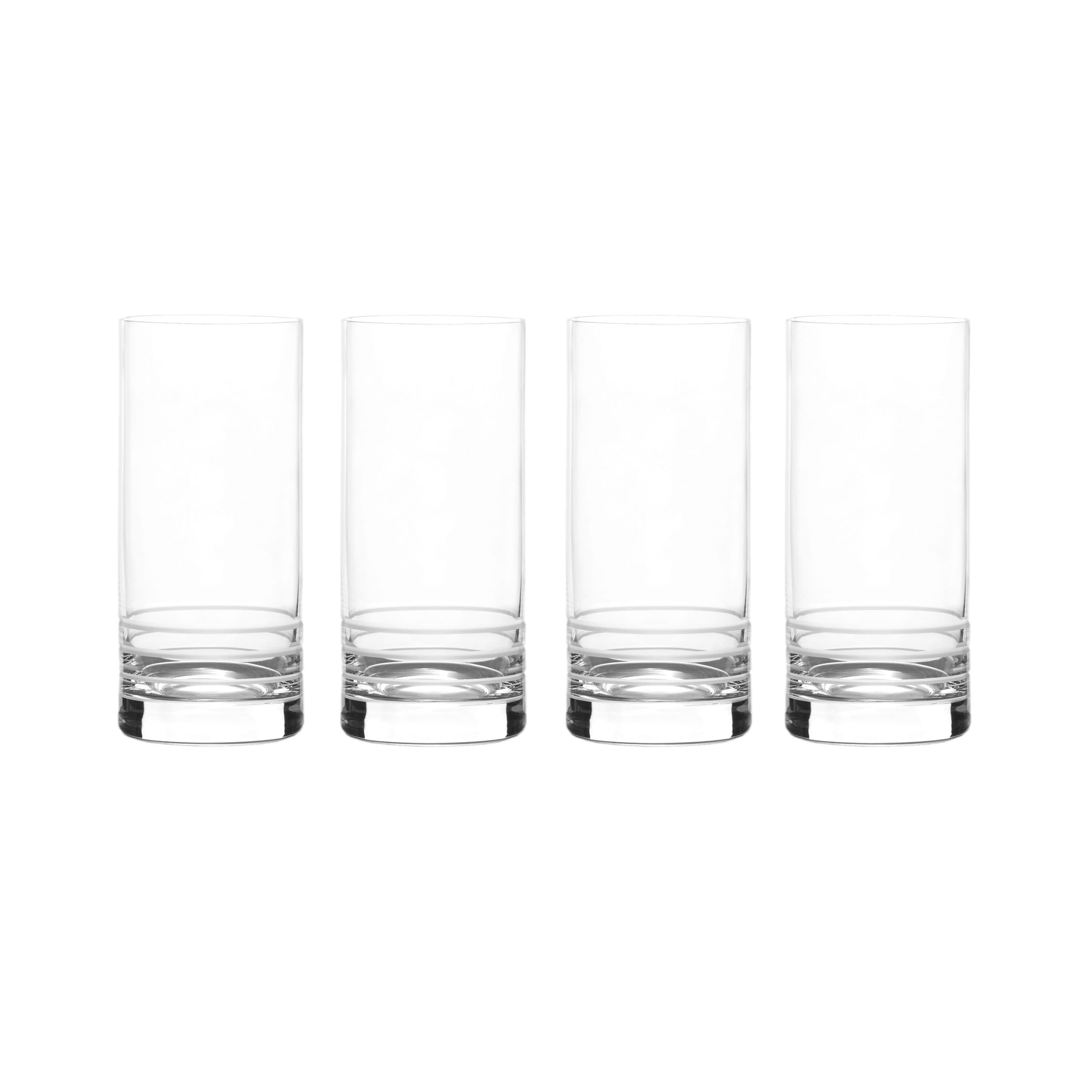 Glassware Drinking Glasses Set Of 8 by Home Essentials & Beyond 4 Highball  (17 oz.) Kitchen Glasses | 4 (13 oz.) Rocks Glass Cups for Water, Juice and