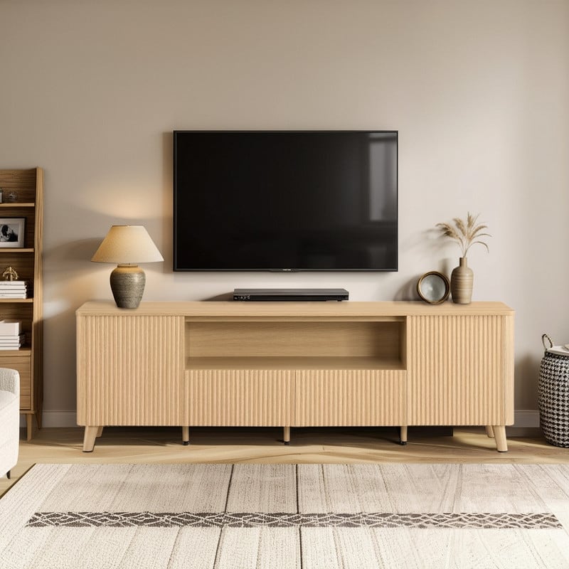 Spruce & Spring 70" TV Stand Modern Entertainment Center for TVs up to 80"