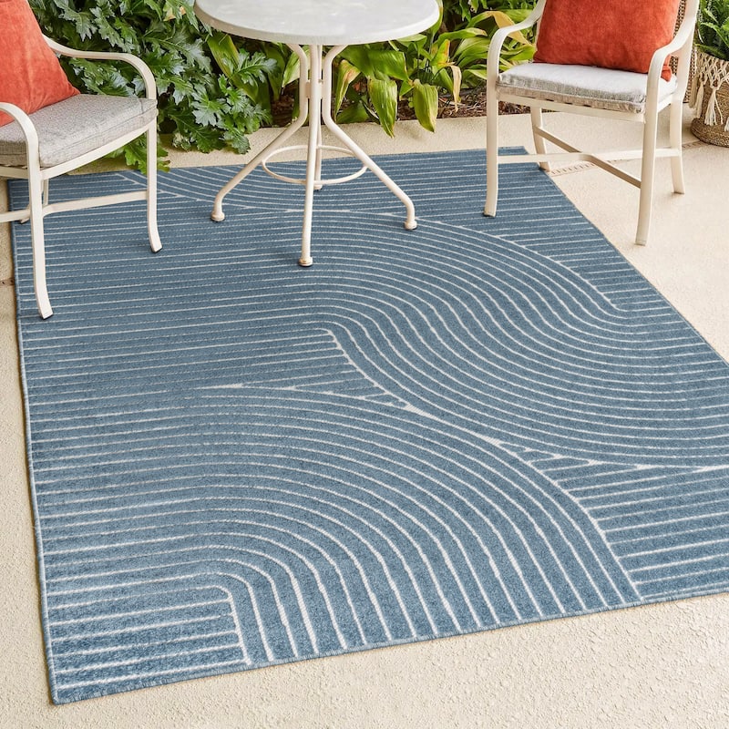 JONATHAN Y Odense Minimalist Curve Geometric Gray/Ivory Area Rug