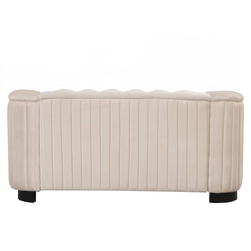 Velvet Upholstered Loveseat Sofa