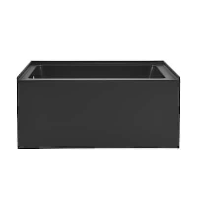 Lausanne 48" X 32" Left-Hand Drain Alcove Bathtub With Apron In Matte Black - 32x48 Left