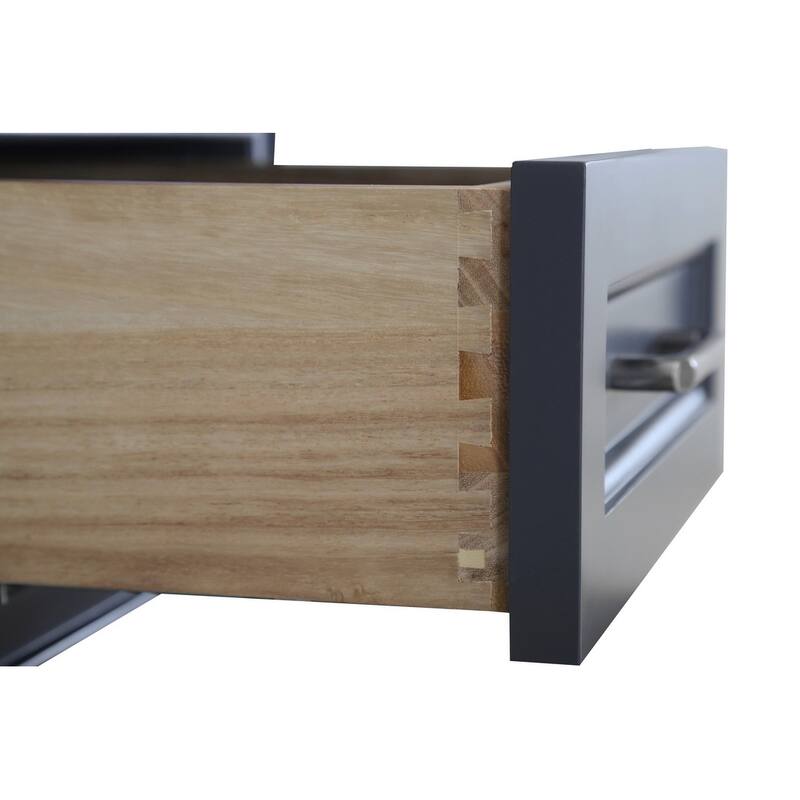 KitchenBathCollection Aria 60" Single Bathroom Vanity with Carrara Marble Top