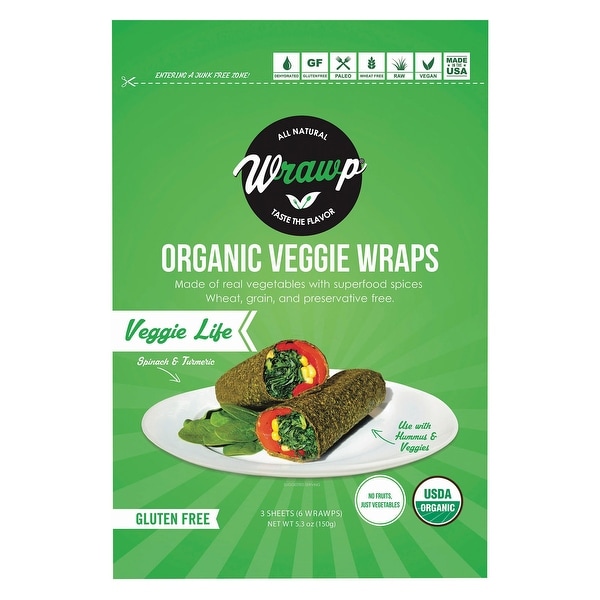 Warp Organic Veggie Flatbread - Veggie Life - Case of 8 - 4.2 oz.