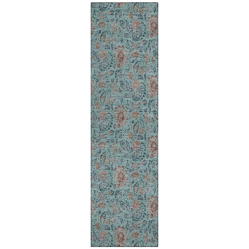 Machine Washable Indoor/ Outdoor Chantille Farmhouse Floral Rug