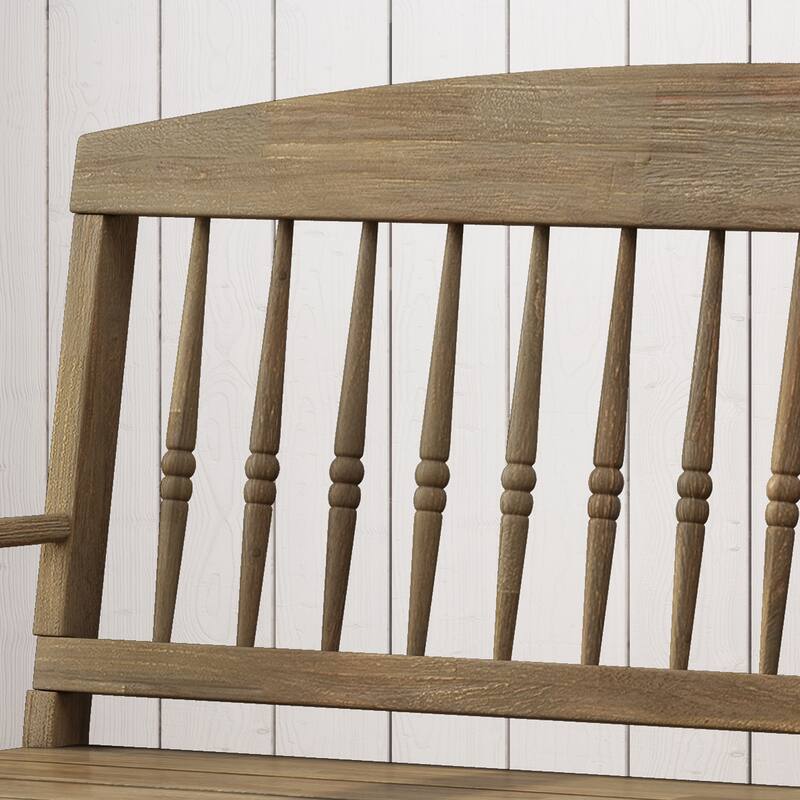 Lennon Acacia Wood Bench with Shelf by Christopher Knight Home
