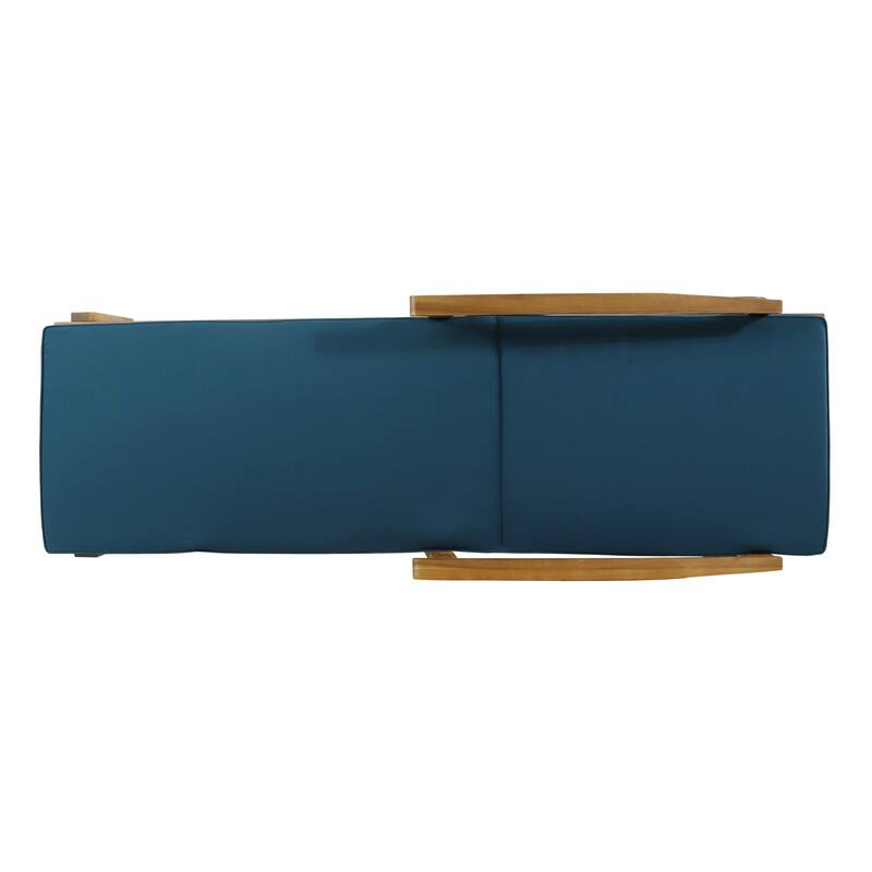 Outdoor Wood Chaise Lounge Single Chair with Wheels, Adjustable Backrest Recliner Sun Lounger for Pool Poolside Backyard