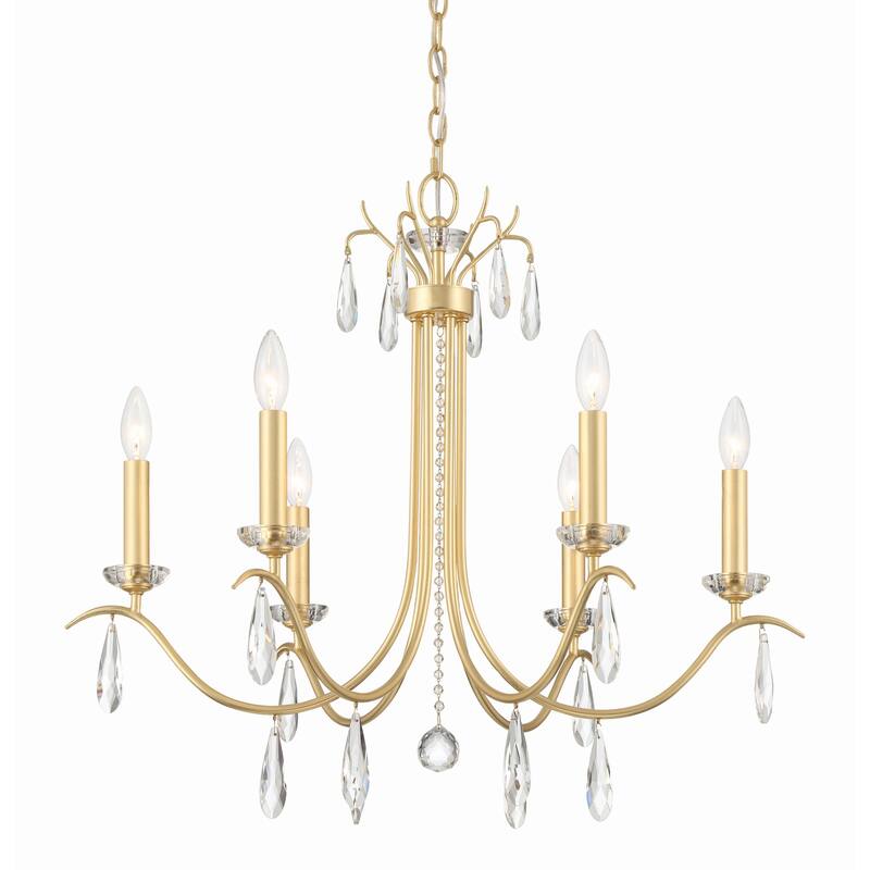 Crystorama Lighting Group ROL-18816 Rollins 6 Light 28" Wide Crystal - Antique Gold