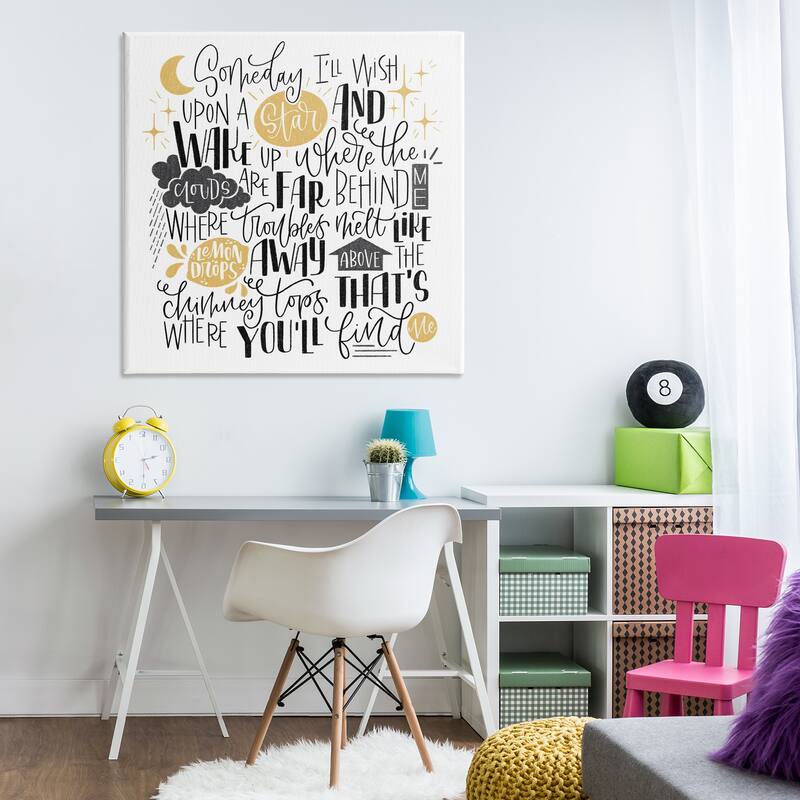 Stupell Over The Rainbow Poem Canvas Wall Art Design By Sarah Hickman