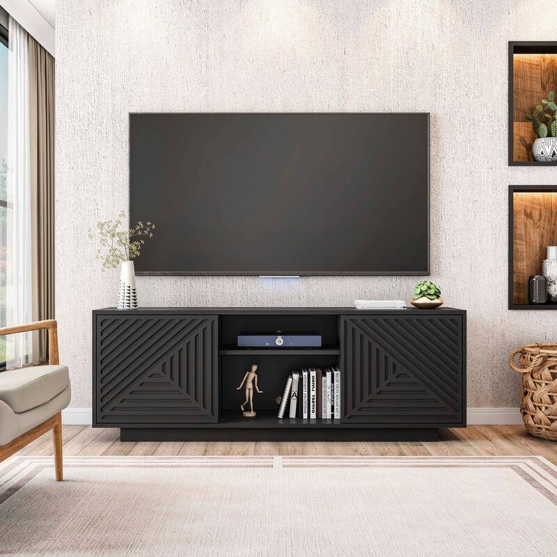 Modern TV Stand for TVs Up to 70-Inch - Black