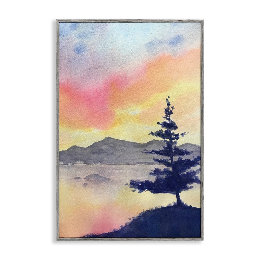 Stupell Radiant Sunset over Lake Framed Giclee Art Design By Stephanie Fielden
