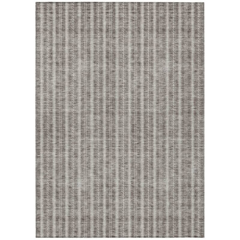 HomeRoots Striped Transitional Rectangle Outdoor Rug