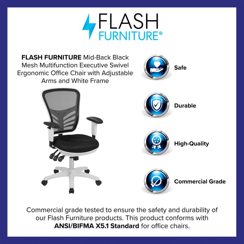 Mid-back Blue Mesh Adjustable Ergonomic Office Chair