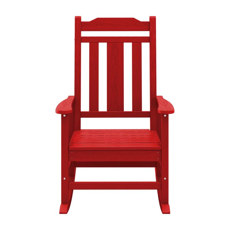 Outdoor Patio HDPE Rocking Chiar, Extra Wide Seat & Backrest