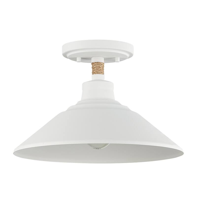 Golden Lighting Journey 1-light Semi-Flush Mount in Natural White - Natural White - 1-Light Semi-Flush