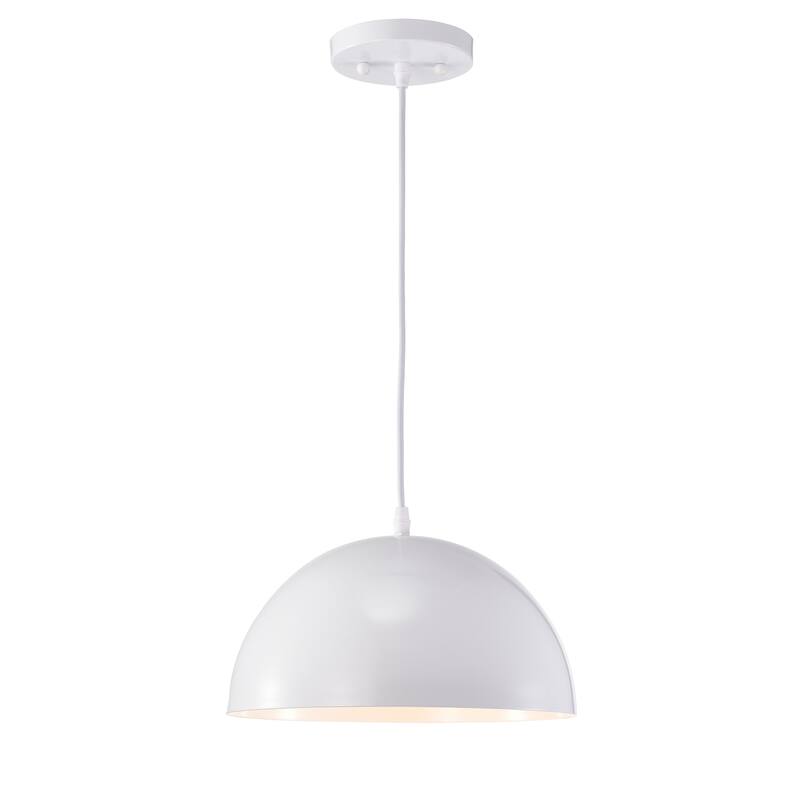 Chase White 1-Light Dome Pendant Light