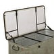preview thumbnail 27 of 38, Gray Upholstered Modern Farmhouse Metal Storage Bench 50" x 18" x 16"