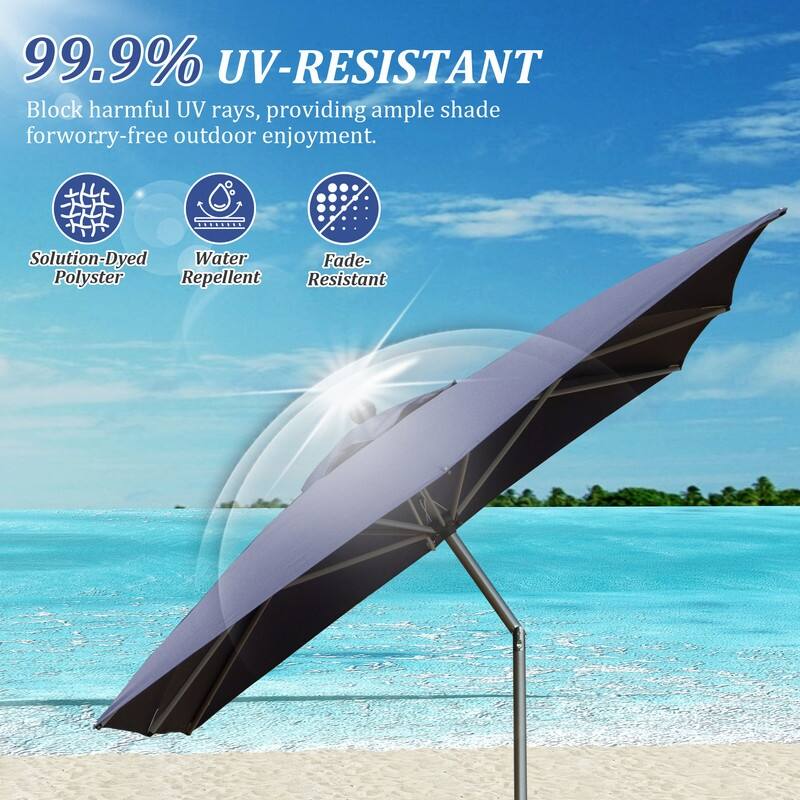 Domi Outdoor Living 6.5' x 10' Tilt Aluminum Patio Umbrella