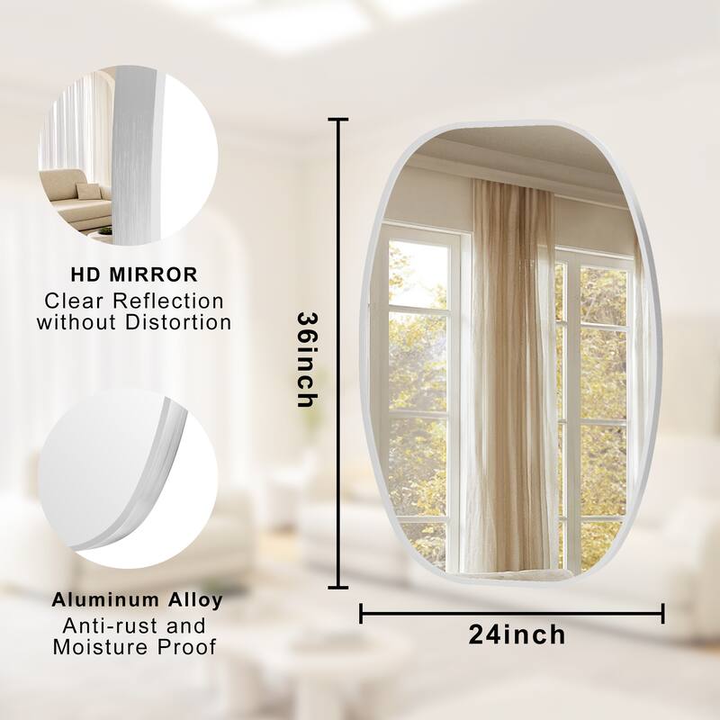 2 Pack Oval Mirror Vanity Decorative Wall Mirror